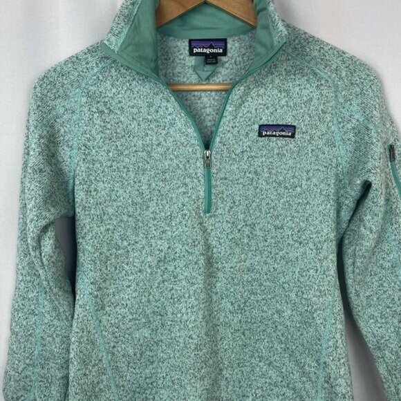 Patagonia Better sweater 1/4 zip Heather Blue-Green /Gray Sz S - Picture 4 of 11